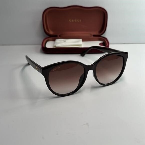 GUCCI GG0636sk 003 WOMENS CAT EYE BROWN BROWN BROWN FASHION DESIGNER EYEWEAR - Picture 11 of 14